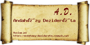 Andaházy Dezideráta névjegykártya